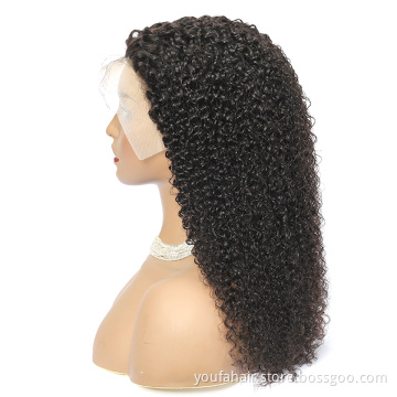 Youfa Kinky Curly Human Hair Wigs 150% Density 13x4 Lace Front Wig  Raw Natural Color With Baby Hair Pre Plucked Wigs